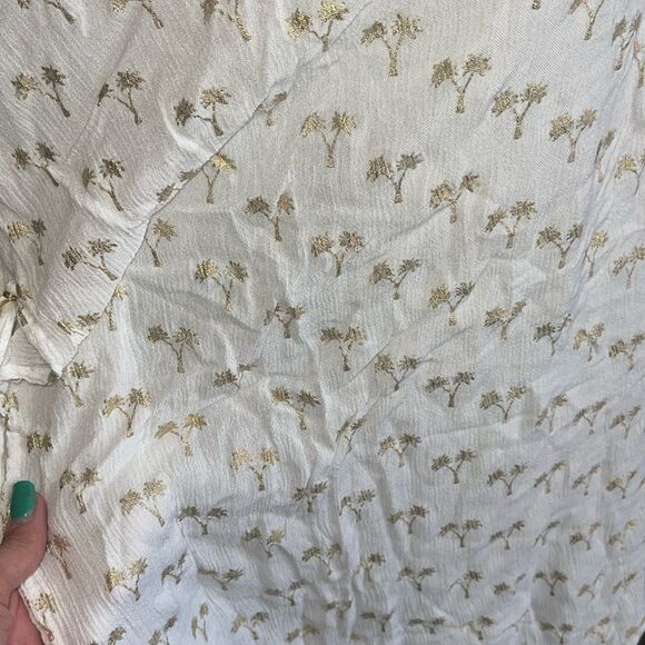 Z&L gold and white palm tree swimsuit cover up size S - Picture 2 of 13